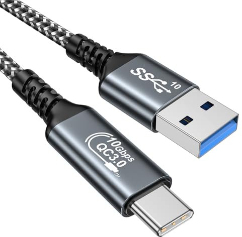 USB C Kabel Kurz 0.5M, QC 3.0 USB C Ladekabel USB 3.0 10Gbps Nylon USB auf USB C Kabel kompatibel mit Samsung Galaxy S24 S23 S22 S21 S10 A73 A72, Note 9 Pixel 7 iPhone 15 16