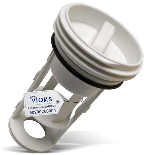 VIOKS Flusensieb mit Deckel Dichtung Ersatz für Elеctrolux Zanussi 1260672009 1260598030 50290260004 Ablauffilter Fusselsieb Waschmaschine - Sieb Einsatz für Ablaufpumpe in Waschmaschine Lavamat