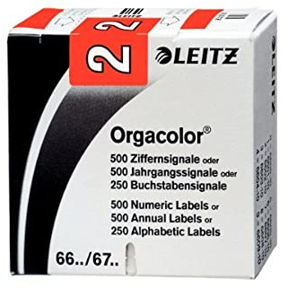 Leitz 66021000 Orgacolor Ziffernsignal 2, 500 Stück, rot