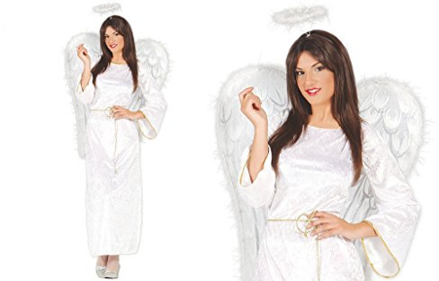 GUIRMA Disfraz Angel Hombre Mujer túnica con halo