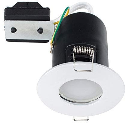 MiniSun | Fire Rated White Domed GU10 Ceiling Downlights | Bath Recessed Lighting, Home Décor & Improvement Essential | Pack of 6