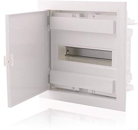 Intratec Sicherungskasten Unterputz IP40 – Verteilerkasten mit Tür, 1-reihig, 12 Module, 317x347x92 mm, Weiß, für Trockenräume