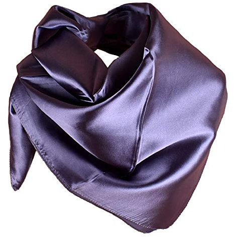 YOFASEN Hijab Kopftuch für Damen - 1 Stück Einfarbig Satin Muslimische Islamische Kopfbedeckung Frauen Gesichtsschleier Schal Turban 90x90 cm, Grau lila