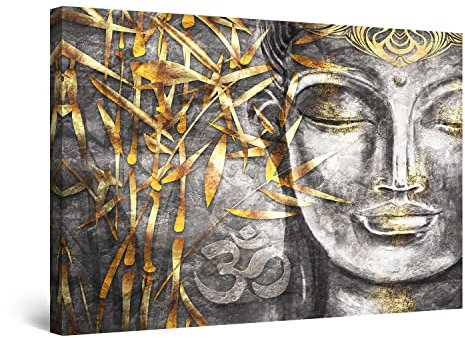 Startonight Bilder Bodhisattva Buddha - Leinwandbilder Moderne Kunst - Abstrakte Wanddeko Kunstdrucke, Wandbilder XXL Wohnzimmer Groß Wand Bild 80 x 120 cm, Tag Nacht Effekt, Elegante Geschenkidee