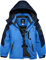 GEMYSE Jungen Wasserdichte Skijacke Winddichte Fleece Outdoor Winterjacke Regenjacke mit Kapuze (Himmelblau Navy,128-134)