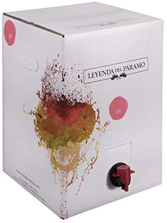 Bag in Box 15L Vino Rosado Recomendado - Leyenda del Páramo - (Equivalente a 20 Botellas de 750 ml) - Caja de vino Rosado - Con grifo para servirlo cómodamente