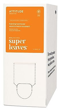 ATTITUDE Bulk Refill for Foaming Hand Soap Dispenser, EWG Verified, Dermatologically Tested, Plant and Mineral Based, Vegan, Orange Leaves, 2 Liters