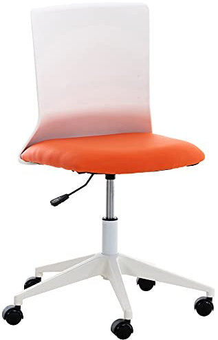 CLP Bürostuhl Apolda I Kunstleder I Stoff I Ergonomischer Schreibtischstuhl I Stuhl mit Kunststoffgestell, Farbe:orange, Material:Kunstleder