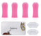 Aujzoo Dog Toothbrush, 360º Pets Teeth Cleaning Toothbrush for Dogs Cats Dental Care, Silicone Finger Teeth Brush Set of 4 03-Pink