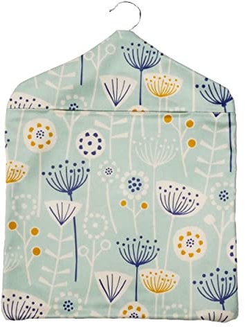Jolee Fabrics Premium Oilcloth Peg Bags with Wooden Hanger - Large Waterproof Peg Bag, Clothes Clip Storage Perfect for Any Washing Line (Bergen Duck Egg Peg Bag)