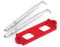 Akozon Car Battery Holder, Car Battery Tie Down Kit Battery Hold Down Rod Bracket with Hooks Fit for Honda Civic/CRX 1988-2000 (Red)