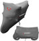 BUSHBOCK® Premium Cover Indoor Motorrad Abdeckplane-Staubschutz-elastischer, atmungsaktiver Samt-Stretchstoff (M-L, Grau)