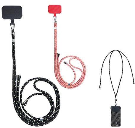 SWINILAYA Cadena Universal para Celular con 2 Parches de Cordón para Cuello Desmontable y Compatible con la Mayoría de Smartphone