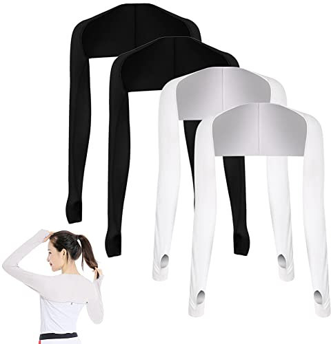 Surakey Armstulpen Damen 4 Stück UV-Schutz Bolero Damen Sonnenschutz Kühlender Schal Armmanschette Fingerlöcher Arm Kühlschal Wrap Golf Kühlung Schal Armmanschette Schultertuch Damen