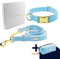 VELVETIER® Sailor | Hundehalsband, Hundeleine & Beutelspender im Set | Hochwertiges Canvas mit goldenen Metallapplikationen | Flexibel verstellbar | Große & kleine Hunde (M/L: 39 - 59cm)