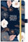 Pinchoco Pocket Planner/Kalender 2024-2026 - Monatsplaner/Kalender, Januar 2024 - Dez. 2026, 9,7 x 16,3 cm, 3-Jahres-Monatsplaner mit Innentasche & Stifthalter, graviertes Kunstblumen, Blau
