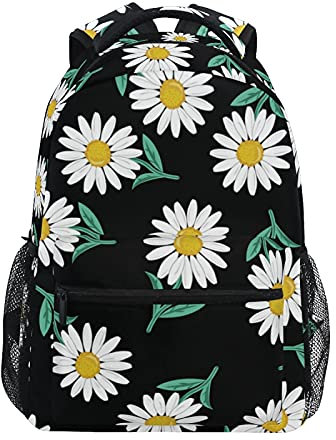 Vintage Daisy Kids Backpack Laptop Travel Middle School Students Canvas Bookbag Lightweight Business Waterproof Shoulder Daypack for Women Mens