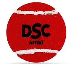 DSC Nitro Heavy Rubber Tennis Ball Color: Red Pack of 2 Premium Outer Felt for Greater Durability Stitching Rubber Moulded Ideal for Designed for Beginners