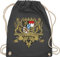 Turnbeutel Rucksack - Kompatibel mit Oktoberfest Tasche - Bayern Wappen Bayernland Freistaat Bayern - Unisize - Dunkelgrau - trachtenrucksack bayrische bayern, beutel trachtentaschen bayrisch