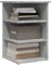 Homvdxl Eck-Buffetschrank mit 3 offenen Regalen, freistehender Eckschrank, Sideboard für Badezimmer, Küche, Wohnzimmer oder Schlafzimmer, 35 x 35 x 55 cm (Grau)
