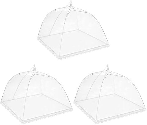 YDHfdc 3 Pièces Cloche Alimentaire Pliable en Maille Cloche Alimentaire Anti Insectes Cloches Alimentaires 32x32cm pour Nourriture, Fruits, Pique-niques, Camping