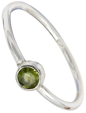 SILVERNROCK Peridot Edelstein-Bandring für Herren und Damen alle Größen Geschenkartikel 925 Sterlingsilber-Ring handgefertigter Schmuck ERG-107B_70 (22.3)