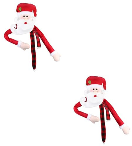 Warmhm 2 STK Schneemann Puppenmütze Weihnachtsmann-Ornament Weihnachtsbaumspitze Vintage-baumspitzen Schneemann-baumspitze Heimdekorationen Puppenschmuck Vorhänge Kamm Haushalt Rot Stoff
