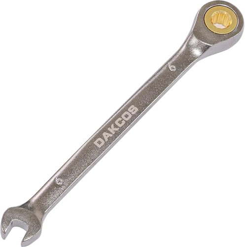 DAKCOS Llave Fija con Carraca Llave Combinada de trinquete de 6mm, Cr-V 72 deintes