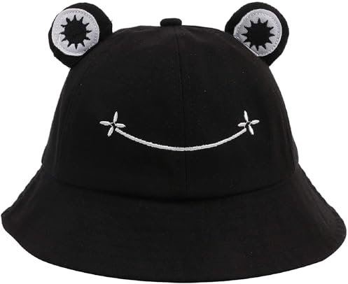 TBSCWYF Fischerhut Cap Frosch Eimerhut Outdoor Freizeithut Cartoon Fischer Hut Unisex Sonnenhut Faltbarer Fischerhut für Angeln Wandern Camping Sonnenhut Sommerhut Bestickte Fischerhüte