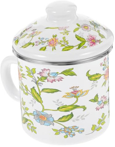 TOPBATHY Emaillierter Retro Emaillebecher Aus Dickem Material 1250 Ml Mit Henkel Langlebiger Teetasse Und Wasserbecher Für Haushalt Und Reisen