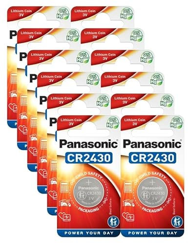 Panasonic CR2430 - Lot de 12 Piles Bouton au Lithium 3 V