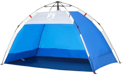 vidaXL Strandzelt, Strandmuschel mit Quick-Release-System, Wasserdicht Campingzelt mit offenem Eingang, Sonnenschutz, Azurblau 190T Polyester