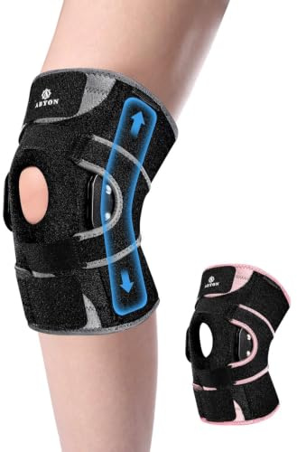 ABYON Kniebandage für Damen Männer – mit Metallschienen, Patella-Gelpolster, 360° Gurt, bei Meniskusriss, Bänderverletzungen, ACL/MCL, Arthritis & Operations-Erholung, Laufen, XXL