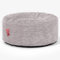 Lounge Pug Sitzsack Pouf 65 cm Rund, Silbergrau Cordstoff, Bequemer Sitzhocker oder Fußhocker, Sitzpouf