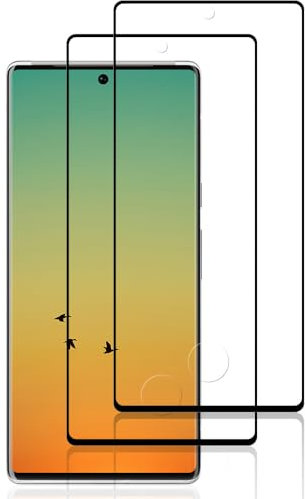 Beukei Verre Trempé pour Google Pixel 6 Pro,2 Pièces Vitre Verre [3D Incurvé Couverture Complète][Haute Sensibilité] [Sans Bulless] Verre de Protection