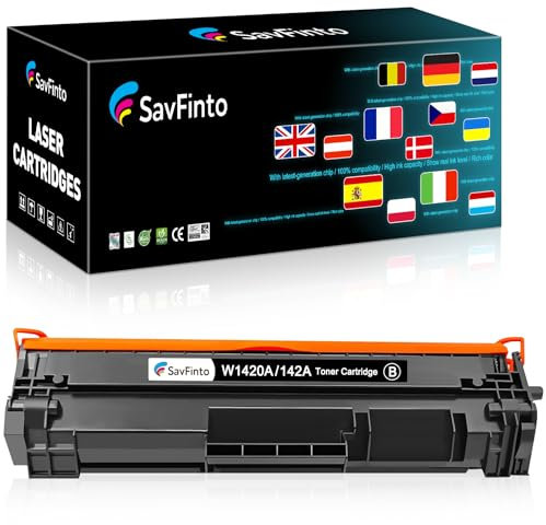 SavFinto 142A Toner Ersatz für HP W1420AX 142X W1420A 142A Kartusche Kompatibel für HP Laserjet M110 M110w MFP M139 M139w M140 M140w (1 Schwarz)