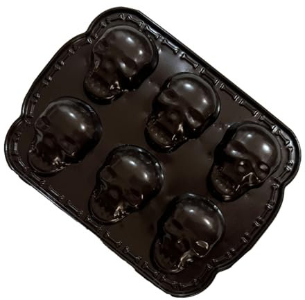 Generisch Schädel Backform - Totenkopf Halloween Kuchenform - Aluminium Muffinform für Schokolade