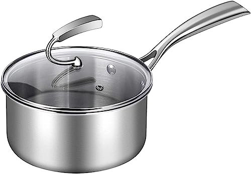 SBCGFY Saucepan with Lid, Saucepan,Mini Soup Pot Cookware, Milk Pan,Cooking pots,Milk Pan Cooking Pot Stainless Steel Saucepan Nonstick Coffee Chocolate Butter Warmer Melting Po