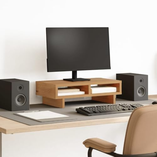 Tidyard Support de Moniteur chêne Artisanal 50x27x15 cm Bois ingénierie, Support de Moniteur, Rehausseur d'écran de Bureau Meuble TV de Moniteur pour Ordinateur, TV, Imprimante