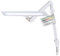 Showlite AL-6012 Arbeitsplatzleuchte - Dimmbare LED Schreibtischlampe für Büro oder Werkstatt - Klemmbare Tageslichtlampe mit Kugelgelenk - Tischlampe mit 4 Helligkeitsstufen - Monitor Lampe Weiß