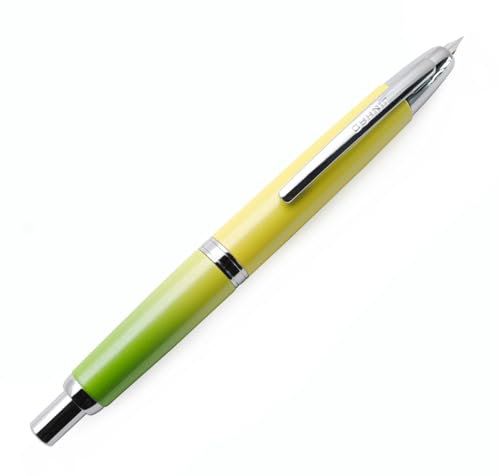 JINHAO 10 Press Fountain Pen Retractable Metal Pen with Ink Converter (Fine Nib, Gradient Green)