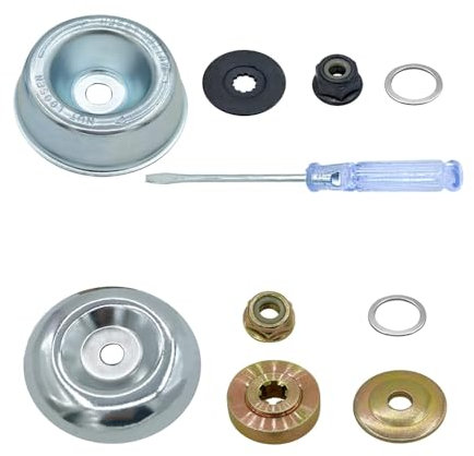 TopHomer Lot de 10 adaptateurs de lame de tondeuse à gazon - Plaque de guidage, écrou, plaque de poussée, rondelle et débroussailleuse compatible avec Stihl FS120 FS130 FS130R Kit d'entretien