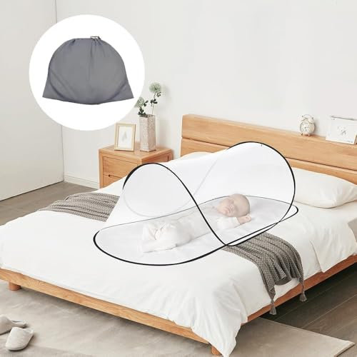 Moustiquaires Voyage Pop Up, Moustiquaire Lit Pliable 200 x 80 x 56 cm, Tente Camping Portable De Voyage, Moustiquaire Pop-up avec Fermeture Eclair pour Lit Simple, Camping