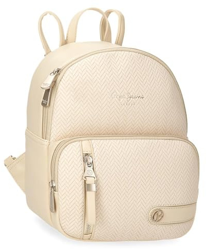 Pepe Jeans Sprig Mochila Casual Beige 20x25,5x10 cms Piel sintética 5,1L by Joumma Bags