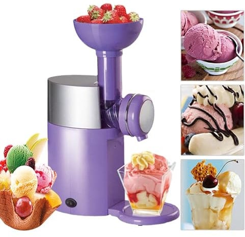 LTdlhFk Gelatiera, Kids Home Soft Serve Ice Cream Machine, DIY Homemade Milkshake Machine, Mini Slush Machine, Beach Kitchen,Purple