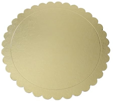 QuxetlRyz Sottotorta Tondo 5 basi for Torta monouso Rotonde Dorate(35CM)