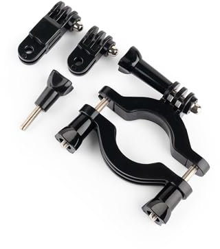 MOJOGEAR Tube Clamp for Go Pro 3 Directions Tiltable - Small - Between 10 and 25 mm Thick - Also for Camera and Smartphone - Black