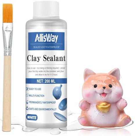 Tondicht Versiegelung 200ml, Versiegelung für Gießpulver, Keramik Versiegelung für Ton, Gips, Keramik, Wasserfest und Einfach Anzuwenden, Transparent, Rissfest