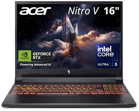 Acer Nitro V 16 Gaming Laptop ANV16-72-541D 16GB RAM 512GB SSD | Display IPS WUXGA 180Hz, Intel Core 5 210H, grafica NVIDIA GeForce RTX 5050, WiFi 6, tastiera retroilluminata, Windows 11