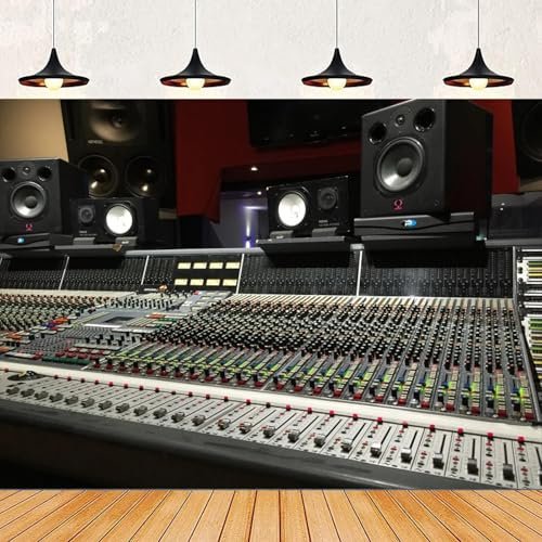 Fotografie Hintergrund Musik Mixer Lautsprecher Boombox Schallplatte Studio Musikalisch Thema Party Wand Banner Dekor Poster
